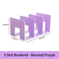 Morandi purple 3-slot acrylic bookend organizer measuring 244x134x130mm for desk storage - Morandi Purple [Extra Long & Thick] 3-Slot Bookend