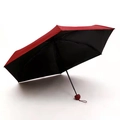 Mini capsule umbrella in red with black coating for UV protection and sunshade - Wine Red Normal Black Coating