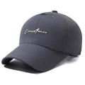 Dunkelgraue schnelltrocknende Baseballkappe für Herren mit Metall-Logo-Schriftzug - Verstellbar / Dunkelgrau