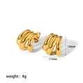 Minimalist 18K gold C-shaped triple layer hoop earrings for women, 13mm size - Gold (TE6238--G)