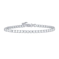 Bracciale tennis in acciaio al titanio con zirconi brillanti e chiusura regolabile - 3.0mm / Color Acciaio