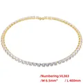 Detail showing 6.5mm width and 400mm length of gold heart-shaped zircon necklace - Gold White Zirconia Heart Necklace