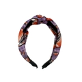 Knotted football headband with purple and orange American football helmet pattern - Purple Padded Sports Headband
