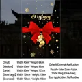 Christmas window sticker size chart showing various dimensions for red bow static decals - Red Bow Bell / Small (40x64cm)