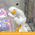 Mini white duck figurine for car monitor decor with yellow beak and pink cheeks - 38x34x55mm / Type D Beautiful Duck