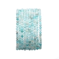 Stacked blue faceted natural stone bead strands for DIY jewelry making and bracelets - 2-2.5mm/15 Inch / Faceted Amazonite