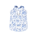 Blue floral pet vest with butterfly print and metal D-ring for small medium dogs and cats - S / Blue