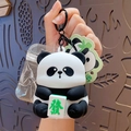Cute panda silicone keychain with Mahjong tile detail for backpacks and AirPods cases - Success Panda - Fortune Mahjong