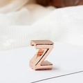 Rose gold letter Z charm bead with cubic 3D design for DIY personalized bracelet making - Letter Z / Rose Gold