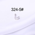 16G stainless steel cartilage stud with four baguette-cut sparkling cubic zirconia - Bar Style (324-5#)