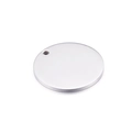 Close-up of a polished round stainless steel pendant charm with a small hole for DIY jewelry - Steel Color 30mm (KLJ109-Z)