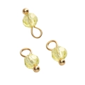 Faceted 4mm yellow glass bead charms with gold metal loops for DIY jewelry making - Round Bead / Yellow