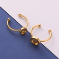 Detail of two adjustable gold-plated stainless steel ring blanks for DIY jewelry - 6mm Inner Diameter Tray / Gold