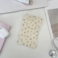 Dettaglio della borsa in chiffon a fiori con chiusura ad anello per piccoli accessori - Stile Floreale Crema / Beige Floreale