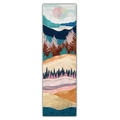 Detail of abstract landscape wall scroll featuring colorful hills and forest textures - Style 35 / 40x150cm