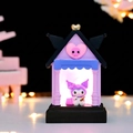 Luce notturna castello viola Kuromi con statuetta di coniglio 8.4x5.2x13.7cm - Stile Lampada Castello Kuromi (985-25) / A manovella / Nero