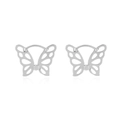 Élégantes créoles papillon en argent avec ailes évidées pour femmes au style raffiné - Hollow Silver Hook