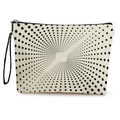 Borsa cosmetica in tela con motivo a stelle, cerniera nera e cinturino da polso comodo - Motivo a Raggiera di Stelle (Stile 4)