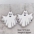 Dettaglio orecchini fantasma di Halloween in legno bianco con specifiche e dimensioni - Fantasma Bianco