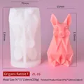 Molde de silicona de conejo origami para velas y yeso DIY, diseño geométrico de conejo - Conejo de Origami ZL-16