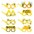 Set di 8 occhiali di carta a tema ape per oggetti di scena per feste di compleanno - Stile Ape e Girasole (W-00057)