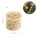Golden bead garland for Christmas tree decor in 7.4cm storage box with 0.8cm bead detail - 5m/8mm Round Bead / Gold