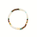 Handmade beaded bracelet with natural turquoise, white moonstone and brown tiger eye - Tiger Eye Bracelet (SL-148DY01-2)