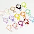 Colorful flower-shaped spring rings in assorted painted finishes for DIY keychains - Random Mixed Colors (Hand-painted)
