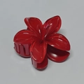 Translucent dark red frangipani hair claw clip with large gradient flower petals - Bright Red [8cm Large]