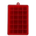 Red 24-grid silicone ice cube tray mold with hanging hole for home freezing - 24 Grids / Red (No Lid)