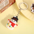 Christmas snowman PVC keychain featuring red scarf and black top hat for festive bags - Gentleman Snowman (Silver Keychain)