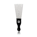 K1 professional black fist handle styling pick comb with durable metal teeth - K1 / Black
