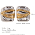 Rectangular Irregular Wrinkle Studs Gold and Silver
