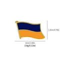 Broche drapeau Ukraine en émail forme vague avec finition dorée et dimensions - Drapeau Ondulé Ukraine (C2255)