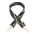 Detail of adjustable geometric strap with gold lobster clasps and green weaving - Beige Green Light Coffee Silver Buckle