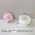 Detailed size specifications for rose flower silicone mold and finished petal candle wax - Pink Rose Style (H-0702)