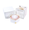 Set regalo scatola per gioielli con rosa eterna bianca, scatola esterna e borsa coordinata - Rosa Eterna Singola Esagonale / Bianco