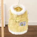 Schattige gele fleece hondentrui met konijnenpatch en metalen D-ring voor de riem - M / Tops / Rock geel konijntje (met riembevestiging)