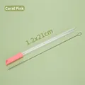 Reusable Tritan straw set in Coral Pink with cleaning brush, size 1.2x21cm for drinks - 1.2x21cm / Coral Pink