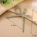 Silver bow heart keychain pendant with metal beads, 11cm length, for bags and phones - Silver Plated Bow Pendant
