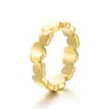 Polierter goldener herzförmiger minimalistischer Ring aus Edelstahl für Damen - US 6 / Gold Stil (KR108127-K)