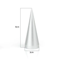 Matte silver cone-shaped jewelry stand with 8cm height for rings and earring displays - Ring Holder / 3*8cm / Silver