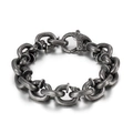 Retro Herren-Armband aus Edelstahl mit Nagel-Gliedern und graviertem Karabinerverschluss - 19cm (KB188556-KJX)