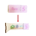 Educational wooden number 5 matching puzzle card with pink sheep farm scene - Number Card-5 (Sheep)