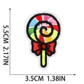 Lollipop embroidery patch size dimensions 5.5cm x 3.5cm on a clean white background - Colorful Lollipop (W25SG-072-28)