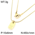 Gouden ketting met vierkante hanger, gravure letter X en slangenketting, lengte 45cm - Gouden Letter X (KN293450-Z)