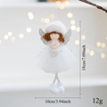 Vista dettagliata delle dimensioni di un angelo di peluche bianco da 18cm per l'albero - Bianco