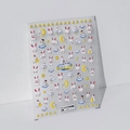 Stickers ongles 3D relief Lapin de Lune et étoiles blanc et jaune, modèle TS-2142 - Nouveau relief de lapin de lune (TS-2142)