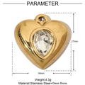 Schema dettagliato del ciondolo a cuore da 17x16mm con pietre colorate incastonate - YE580-1 (Cuore Dorato Pietra Bianca)