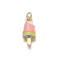 Colorful popsicle shaped charm for DIY jewelry making in pink, white and blue finish - 12-Colorful Ice Pop